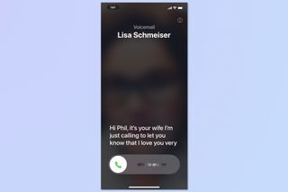 A screenshot showing how to use Live Voicemail on iOS
