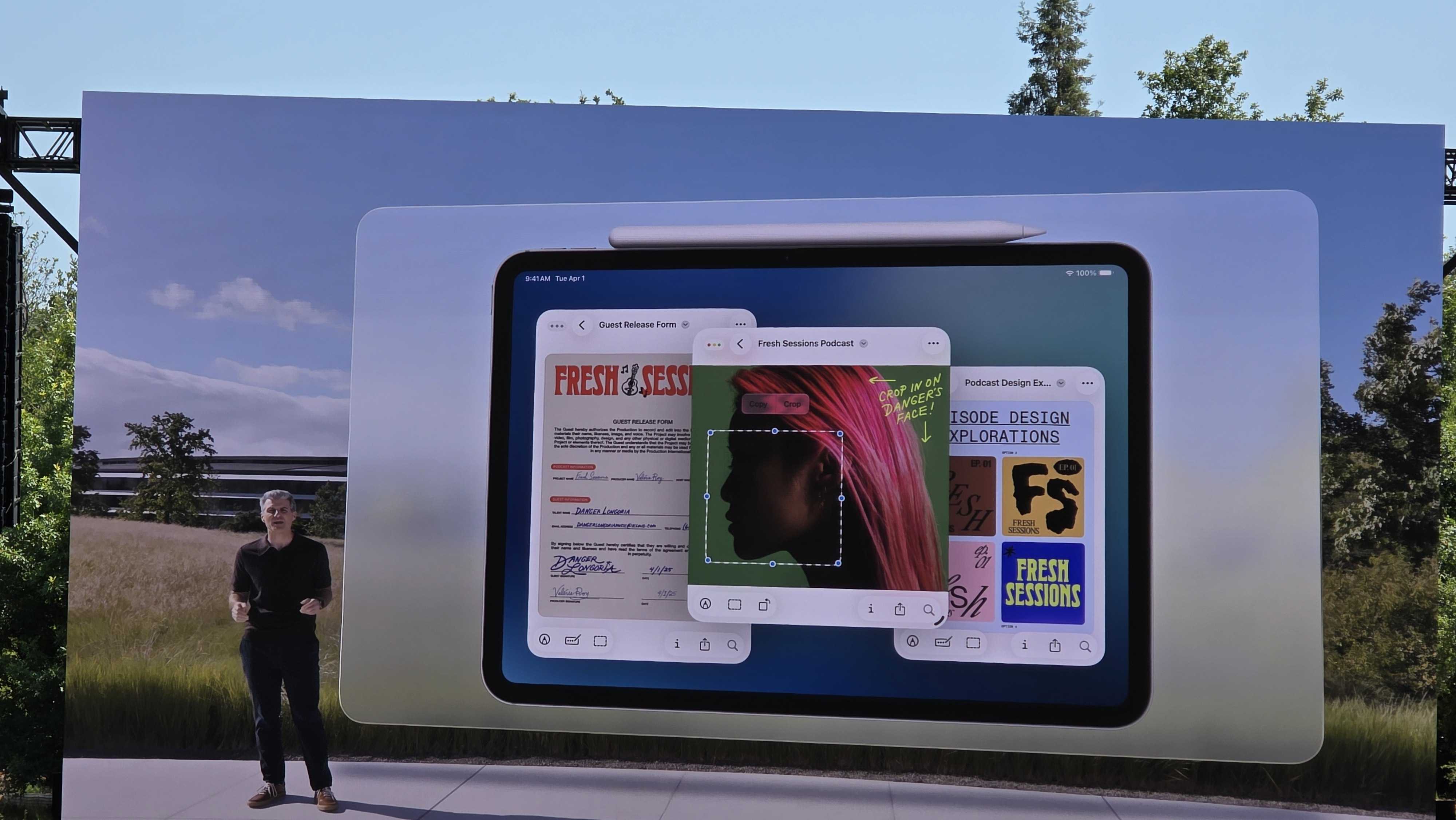 iPadOS updates shown on stage at WWDC 2025