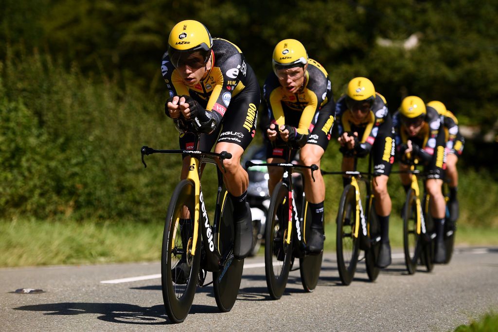 Jumbo-Visma in action at the Tour of Britain team time trial