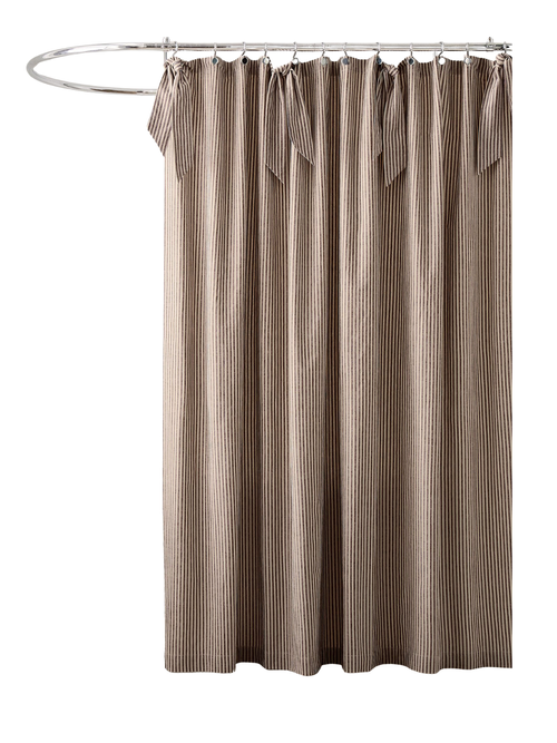 Pierce & Ward Cotton Linen Stripe Shower Curtain