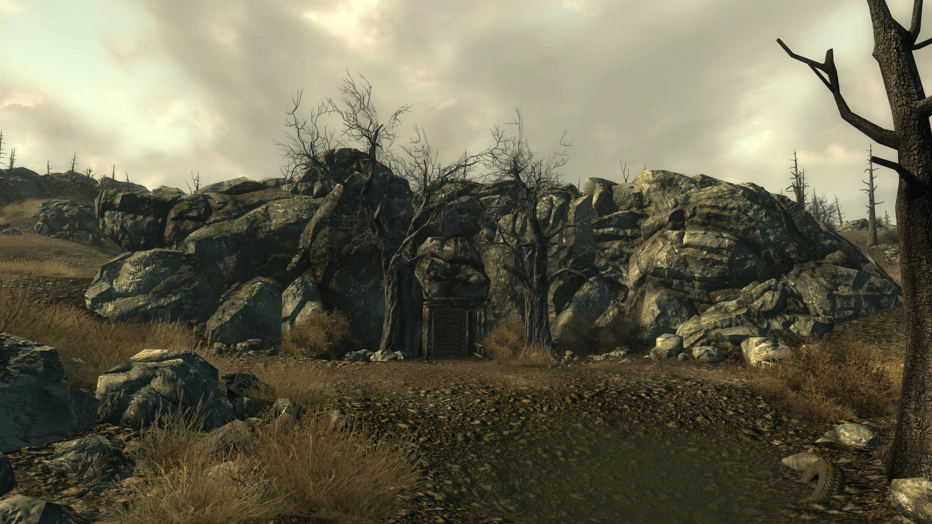 The outside of Vault 108 during Fallout 3