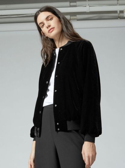 Velvet bomber jacket women sale