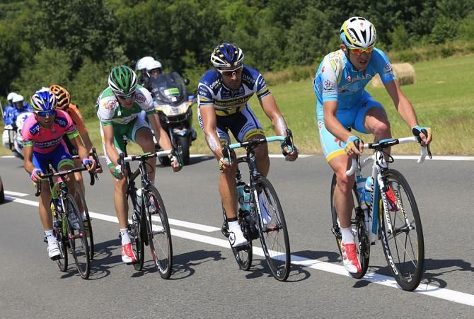 Francesco Gavazzi (Astana) powers along