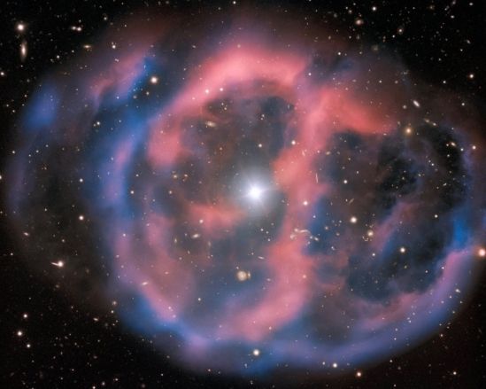 The nebulous remains of a dying subdwarf O star as seen from the European Southern Observatory&#039;s Very Large Telescope.