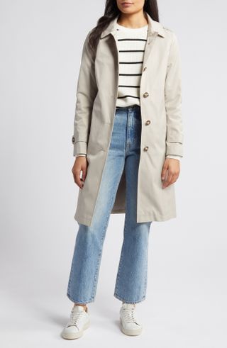 Via Spiga, Water Repellent Back Button Trench Coat