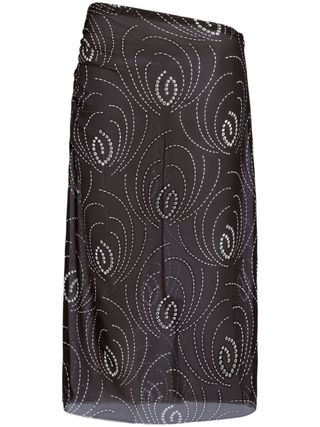 Abstract-Print Midi Pencil Skirt