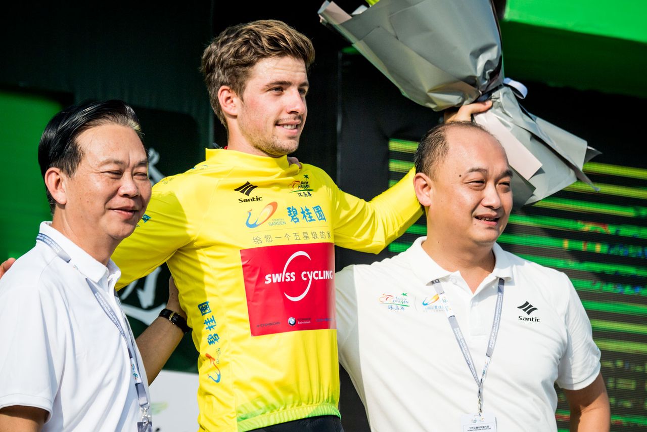 Dylan Page in the race lead at Tour of Hainan