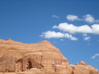 Blue sky over Arches National Park in Utah.