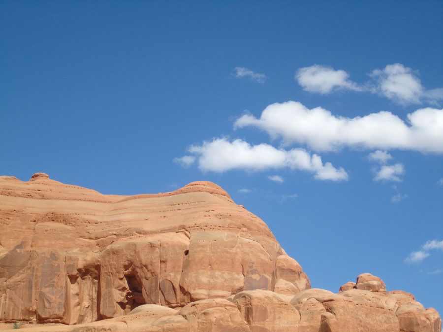 Blue sky over Arches National Park in Utah.