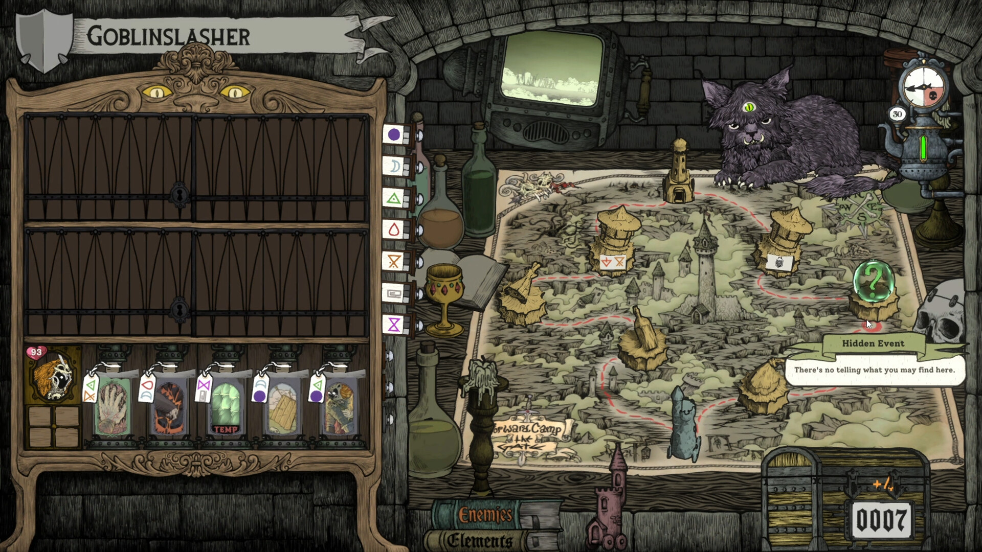 The overworld map in Flask.