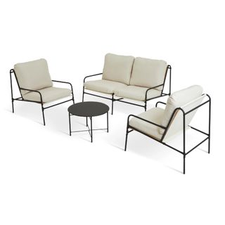 Habitat Tallak 4 Seater Metal Garden Sofa Set - Cream