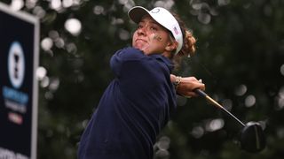 Anna Davis takes a shot in the Curtis Cup