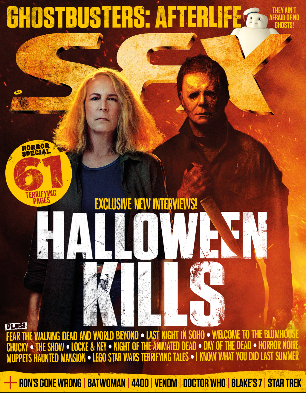 Laurie Strode and Michael Myers on the cover of SFX issue 345l