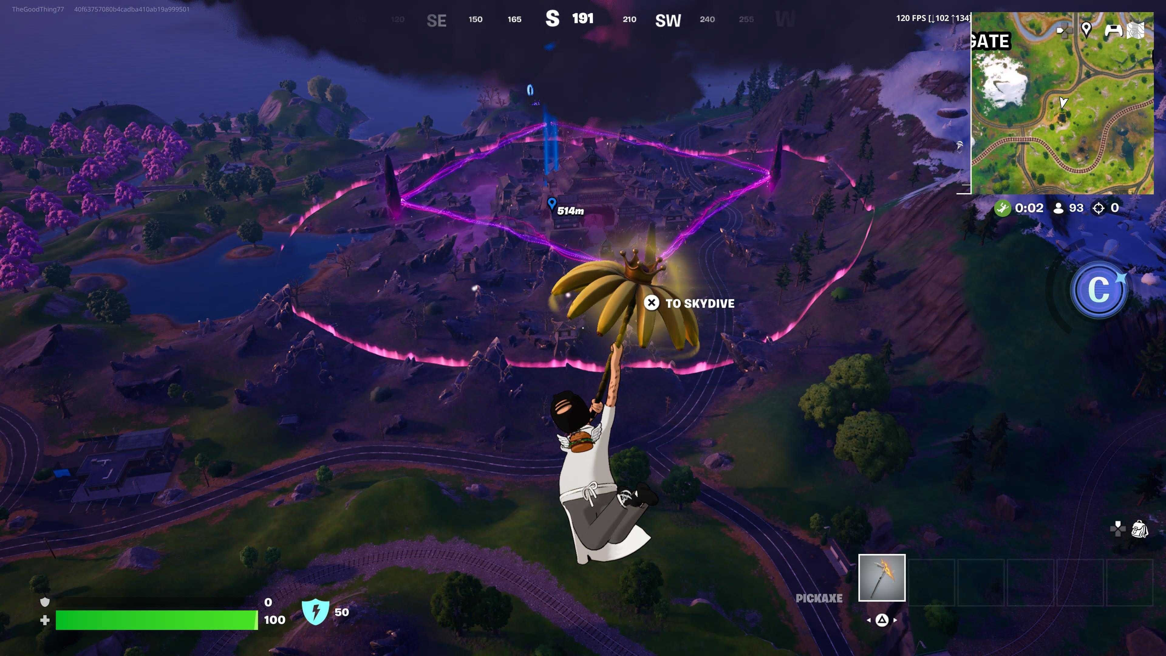Flying into a gloomy purple fortress