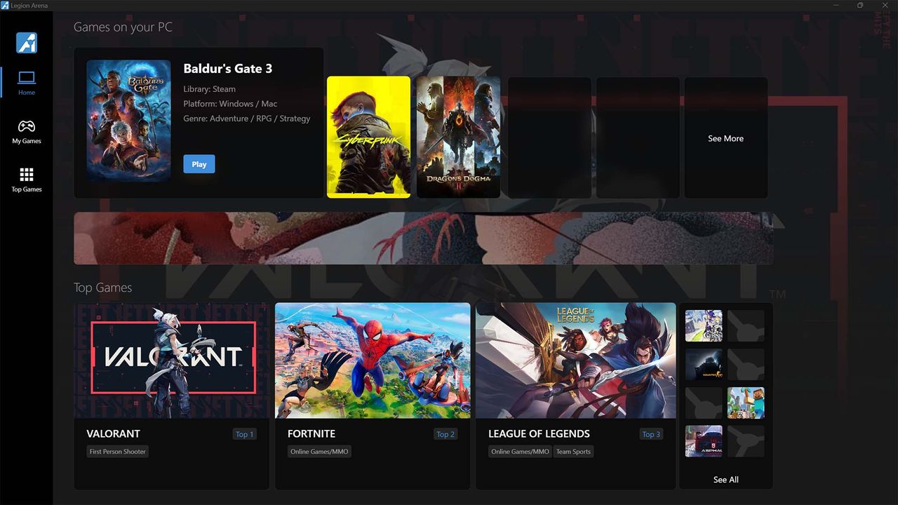 Lenovo Legion Arena games.