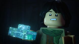 Sig Greebling (Gaten Matarazzo) uses the Cornerstone in LEGO Star Wars: Rebuild the Galaxy