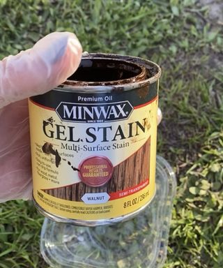 tin of gel stain for wood