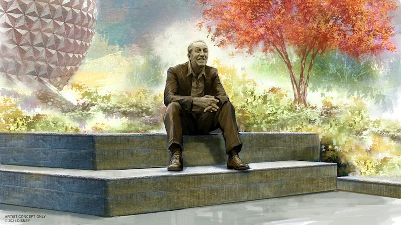 Walt Disney's Dreamer's Point statue at Epcot, concept art