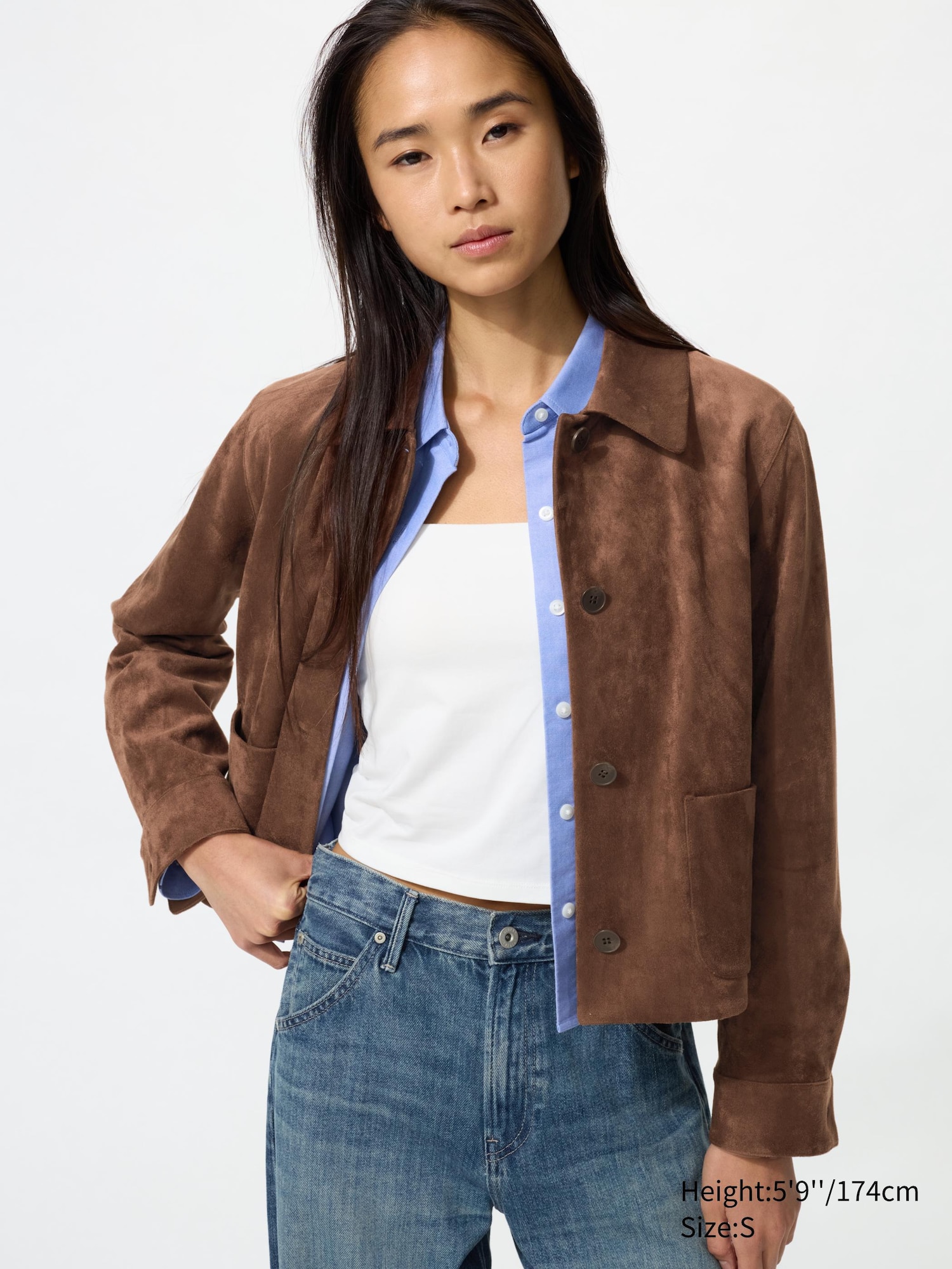 Suede Effect Short Jacket