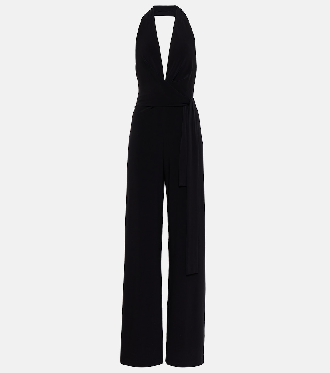 halter neck jersey jumpsuit