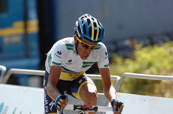 Alberto Contador is about to trade the combination classification leader's jersey for the red leader's jersey after a stunning solo stage win at the Vuelta.