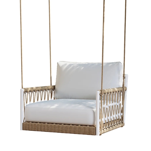 Homary, Ropipe Boho 2-Seater Rope Outdoor Patio Swing Sofa 
