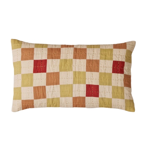 TOAST, Plaza Patchwork Cushion Cover | Caramel/reed