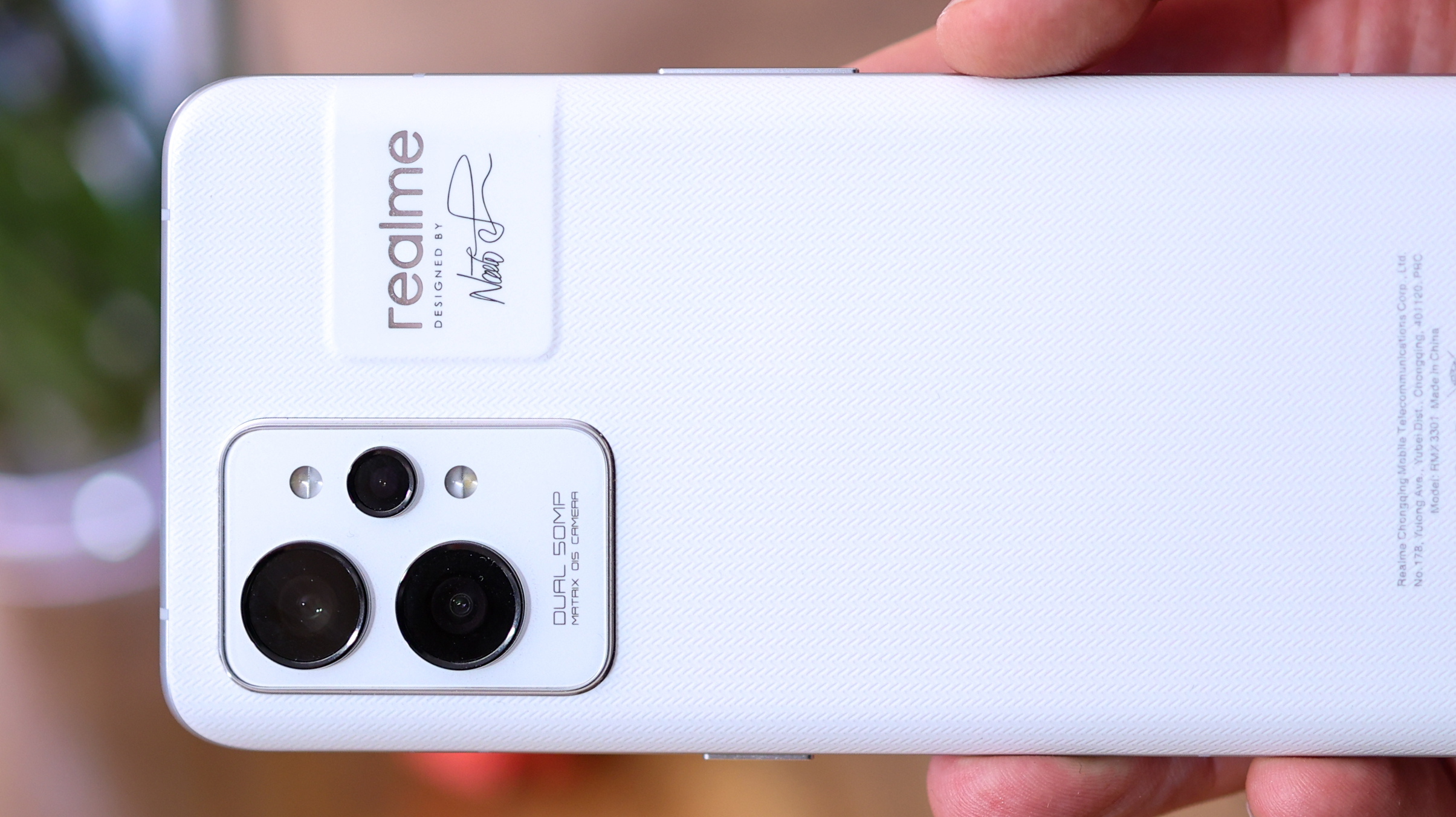 Photo of the back panel of the GT 2 Pro, showcasing textured pattern