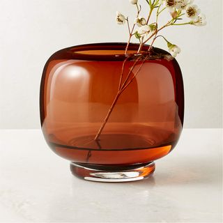 Amber glass tea light holder