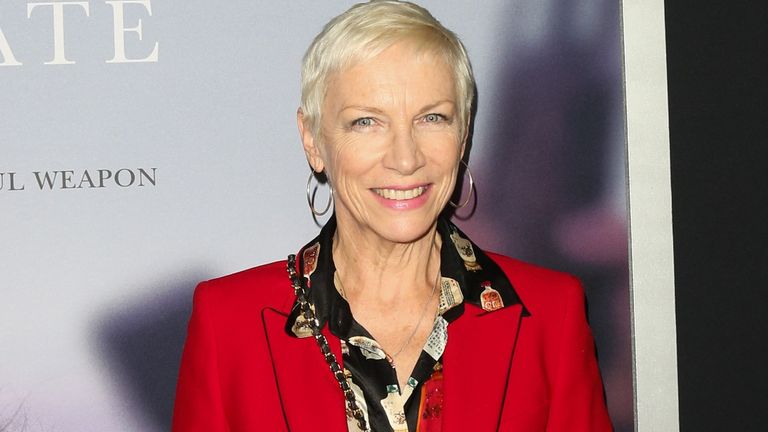 Singer Annie Lennox attends the premiere of "A Private War" at Samuel Goldwyn Theater on October 24, 2018 in Beverly Hills, California