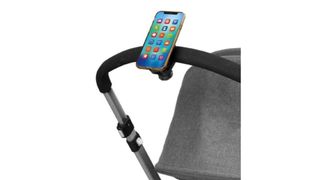 PRam bar with phone holder attached as part of best baby shower gifts roundup
