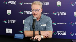 Keith Pelley speaks at a press conference