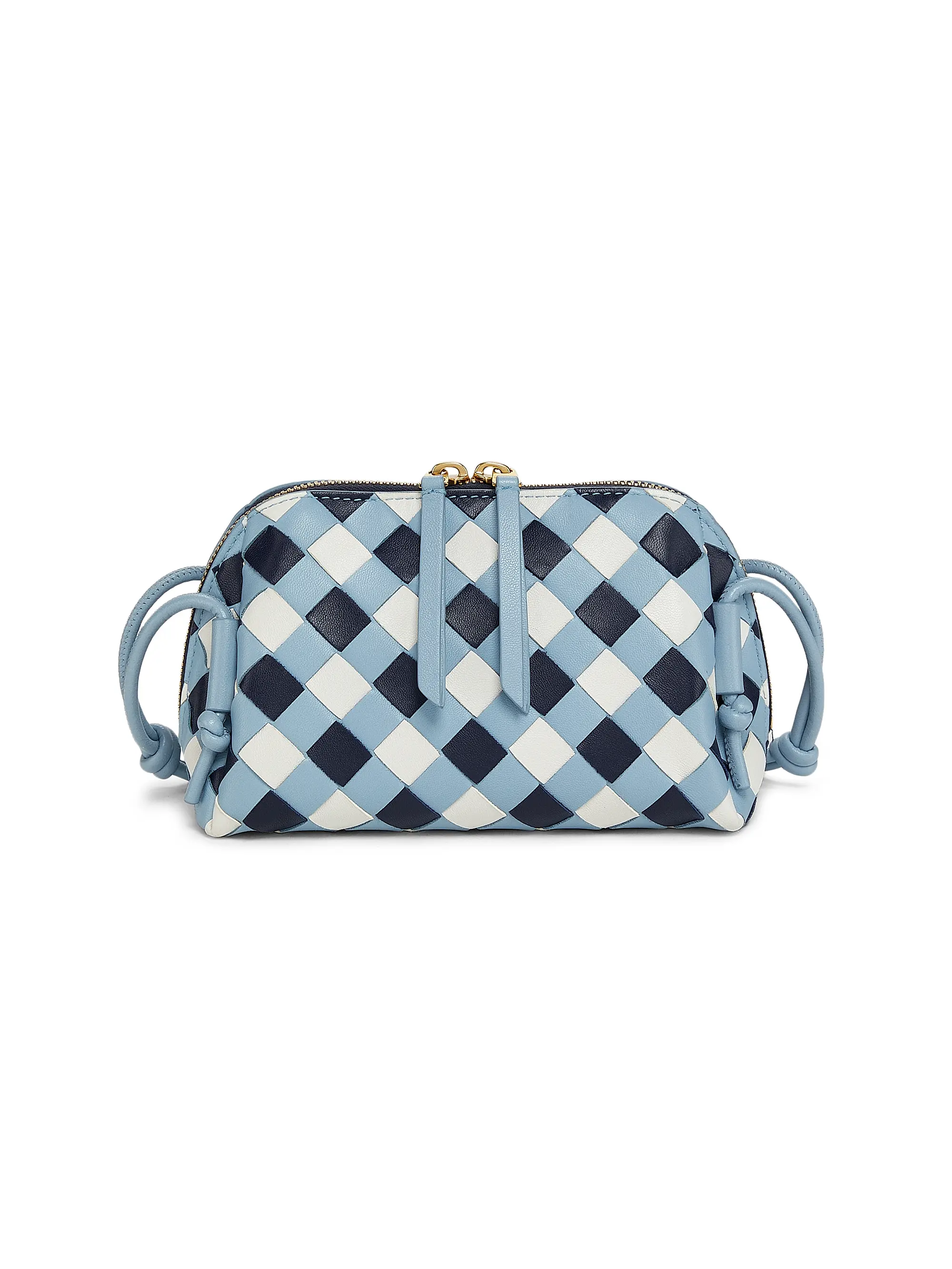 Checkered Leather Concert Pouch