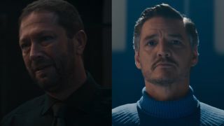Ebon Moss-Bachrach in The Bear and Pedro Pascal in Fantastic Four: First Steps side by side
