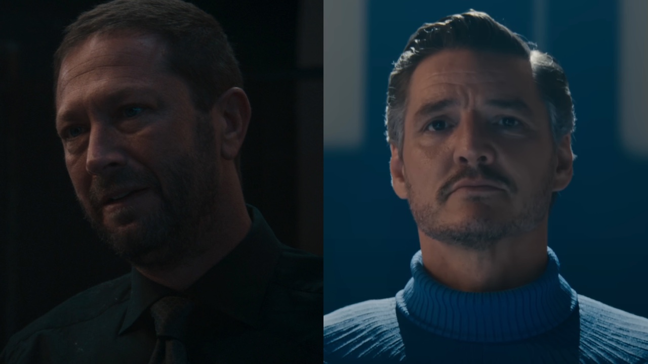 Ebon Moss-Bachrach in The Bear and Pedro Pascal in Fantastic Four: First Steps side by side 