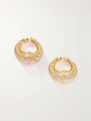 Spiral Gold-Tone Hoop Earrings