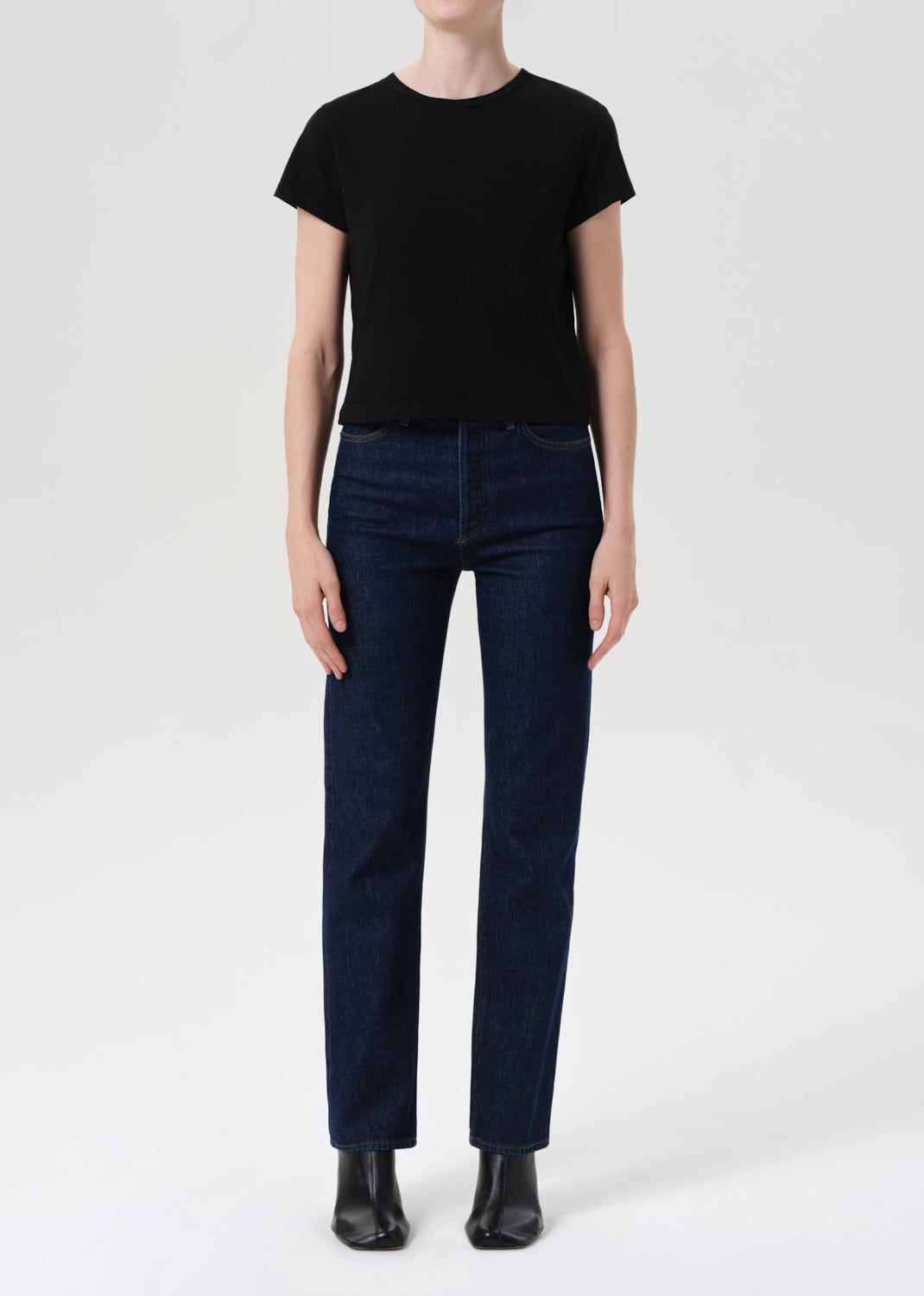 90's Pinch Waist High Rise Straight Long (comfort Stretch) in Reissue - 23 / Reissue