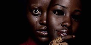 Us poster of Lupita Nyong'o as Adelaide Wilson and evil doppelganger Red