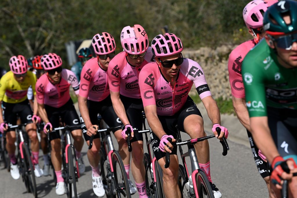 ALTO DO MALHO LOULE PORTUGAL FEBRUARY 18 Stefan Bissegger of Switzerland and Team EF Education Easypost competes during the 49th Volta ao Algarve em Bicicleta 2023 Stage 4 a 1779km stage from Albufeira to Alto do Malho Loule 514m VAlgarve2023 on February 18 2023 in Alto do Malho Portugal Photo by Tim de WaeleGetty Images