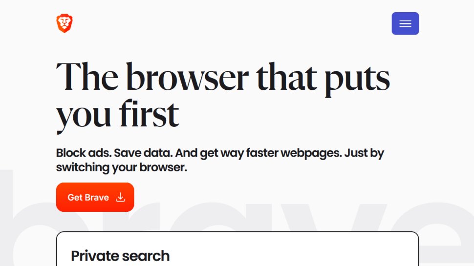 Brave website screenshot (August 2025).