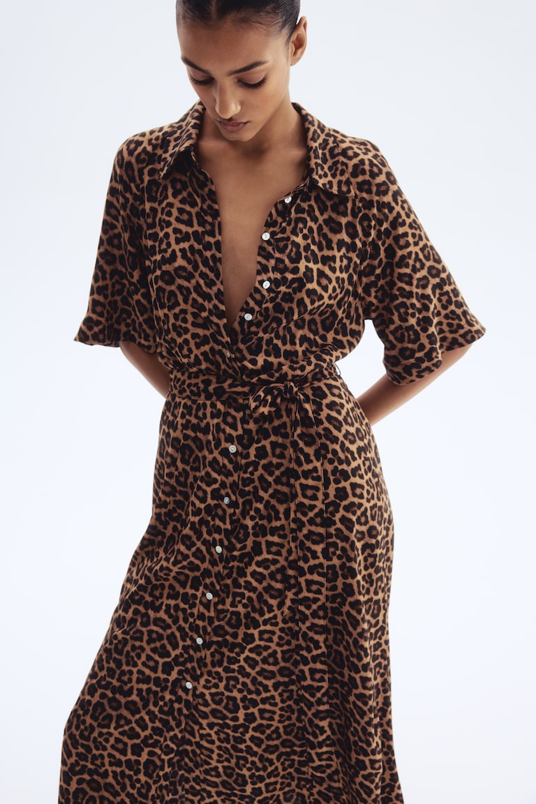 Tie-Belt Shirt Dress