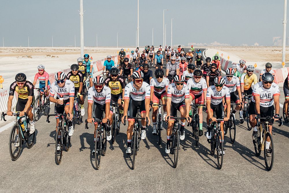 UAE Team Emirates training camp lead a group ride