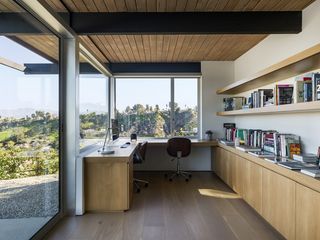 kitchen and views in richard neutra's lord house