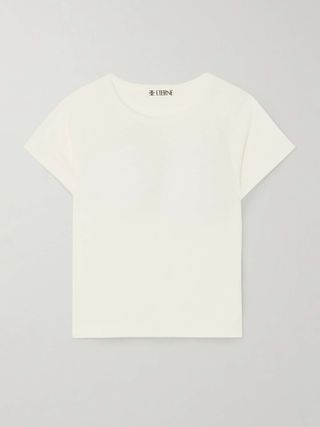 Short Sleeve Baby Tee Cropped Cotton and Modal-Blend Jersey T-Shirt