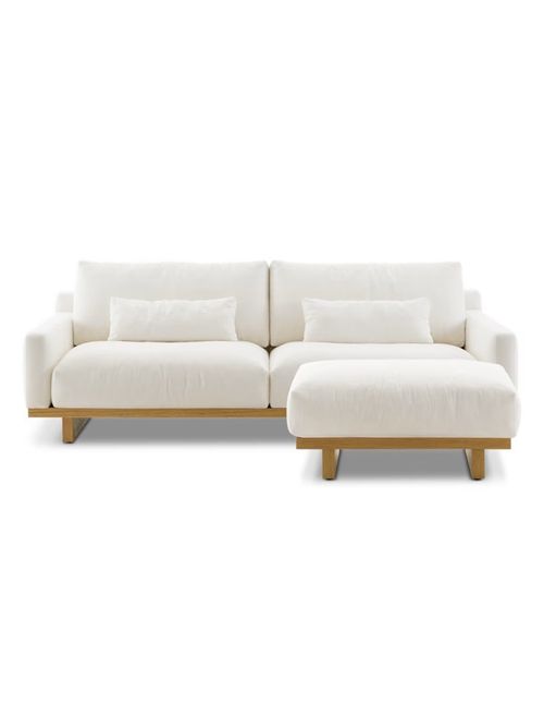 Mori Performance Fabric 3 Seater Sofa With Footstool