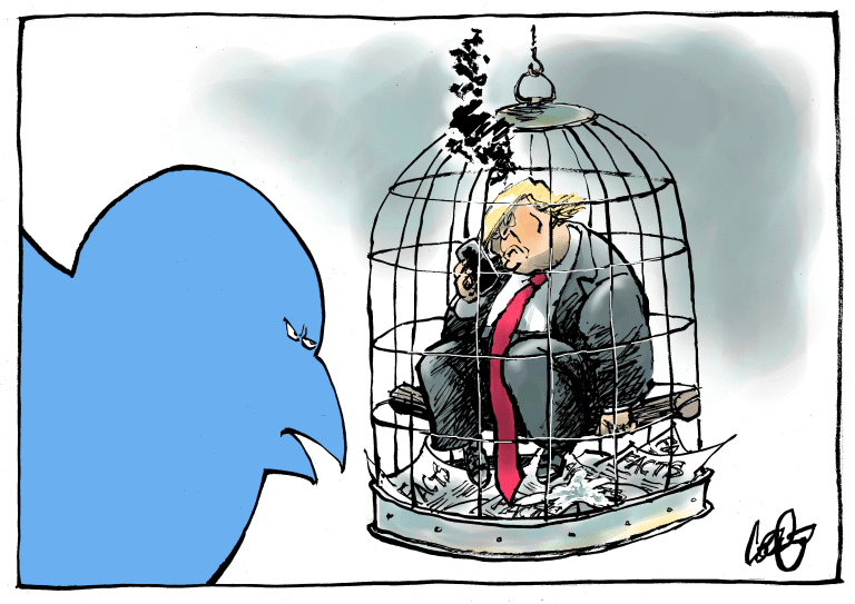 Political Cartoon U.S. Trump Twitter fact check