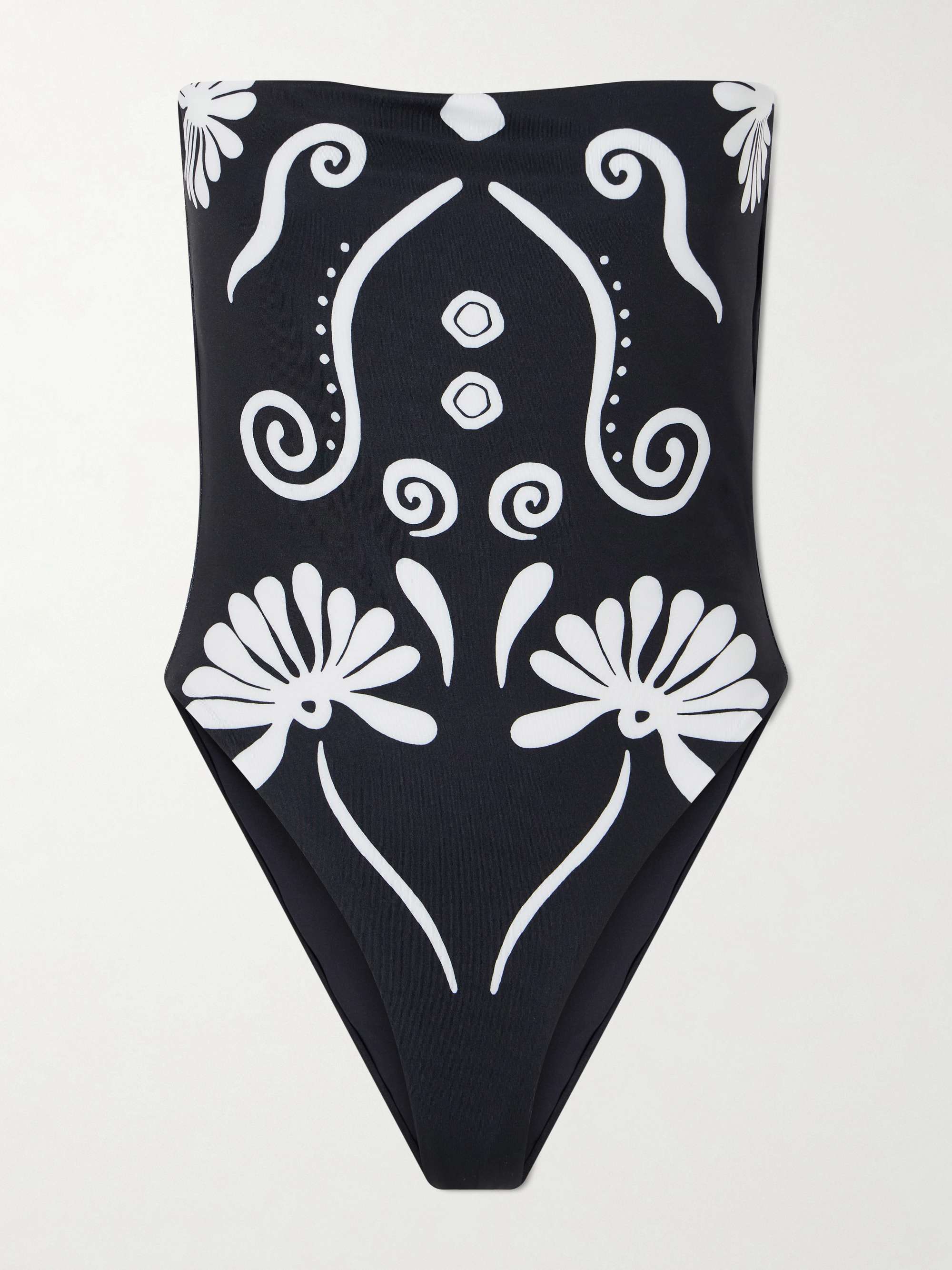 Lore Strapless Floral-Print Swimsuit