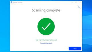 Screenshot of F-Secure completed scan captured during testing
