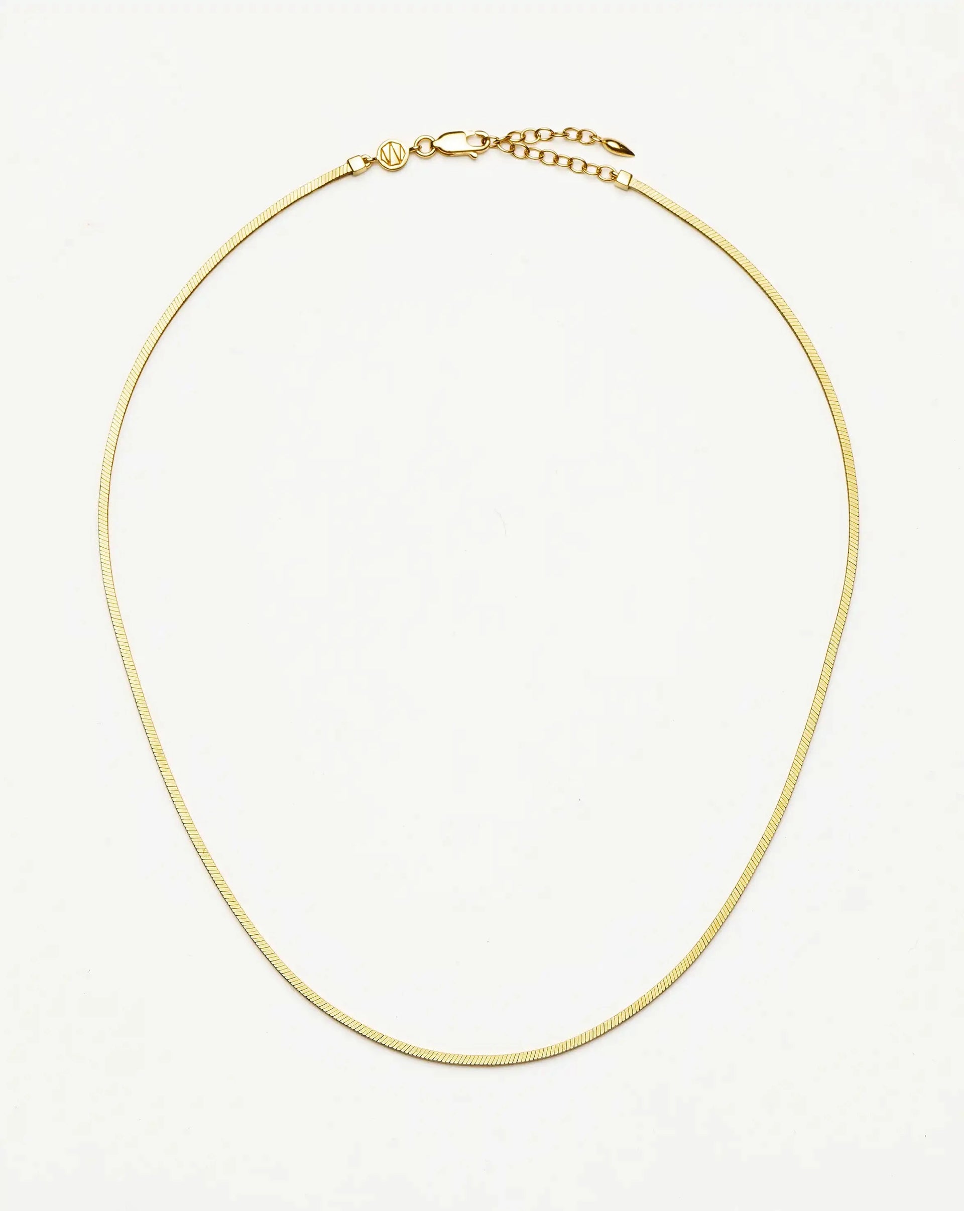 Lucy Williams Short Square Snake Chain Necklace - 18ct Gold Vermeil