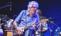 John Mayall performs on stage at Teatro Nuevo Apolo on October 08, 2019 in Madrid, Spain